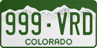 CO license plate 999VRD