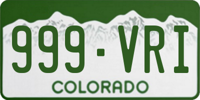 CO license plate 999VRI