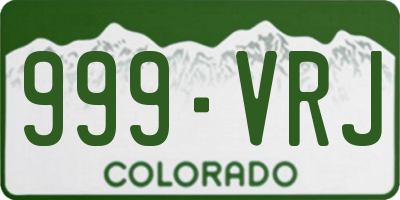 CO license plate 999VRJ