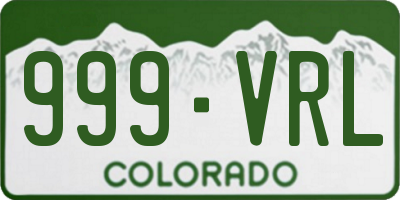 CO license plate 999VRL