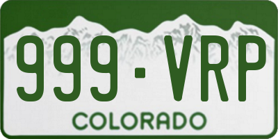 CO license plate 999VRP