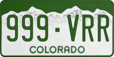 CO license plate 999VRR