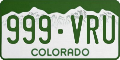 CO license plate 999VRU