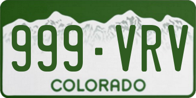 CO license plate 999VRV