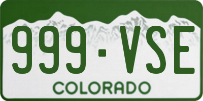 CO license plate 999VSE