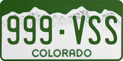 CO license plate 999VSS