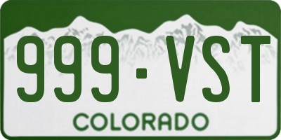 CO license plate 999VST
