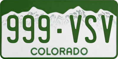 CO license plate 999VSV