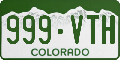 CO license plate 999VTH