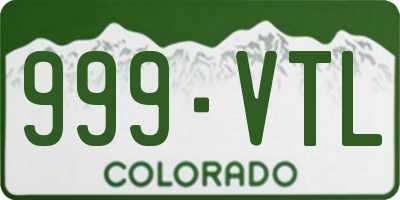 CO license plate 999VTL