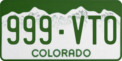 CO license plate 999VTO