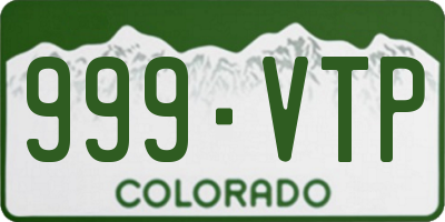 CO license plate 999VTP