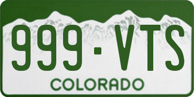 CO license plate 999VTS