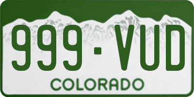 CO license plate 999VUD