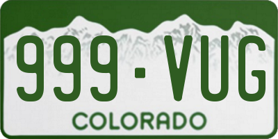 CO license plate 999VUG