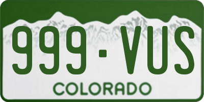 CO license plate 999VUS