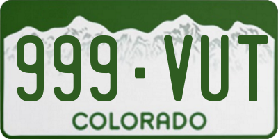 CO license plate 999VUT