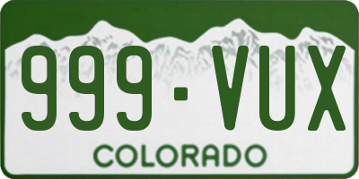 CO license plate 999VUX