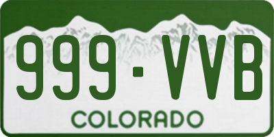 CO license plate 999VVB