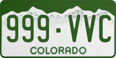CO license plate 999VVC