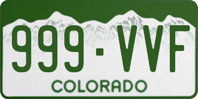 CO license plate 999VVF
