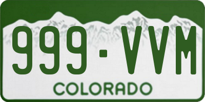 CO license plate 999VVM