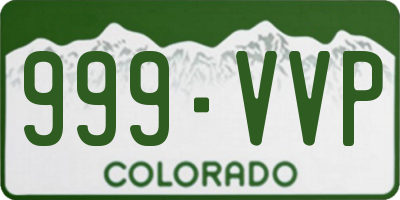 CO license plate 999VVP