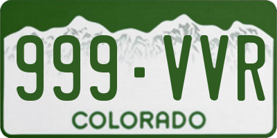 CO license plate 999VVR