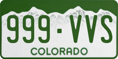 CO license plate 999VVS