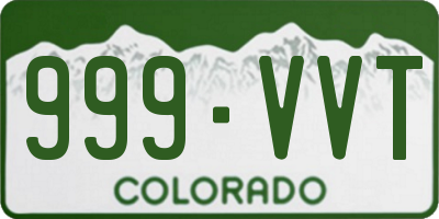 CO license plate 999VVT