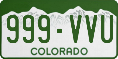 CO license plate 999VVU