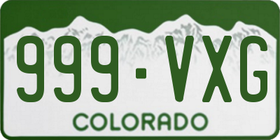 CO license plate 999VXG