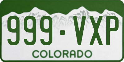CO license plate 999VXP