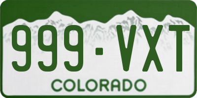 CO license plate 999VXT
