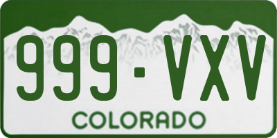 CO license plate 999VXV