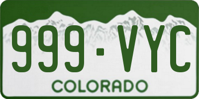 CO license plate 999VYC