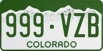 CO license plate 999VZB