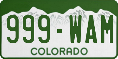 CO license plate 999WAM