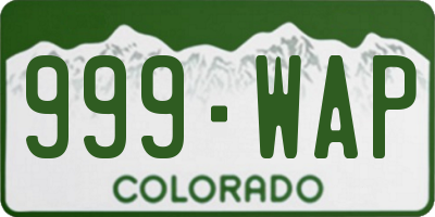 CO license plate 999WAP