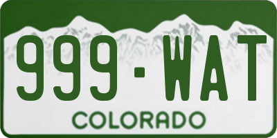 CO license plate 999WAT
