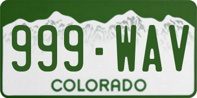 CO license plate 999WAV