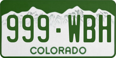 CO license plate 999WBH