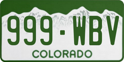 CO license plate 999WBV