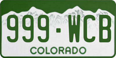 CO license plate 999WCB