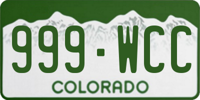 CO license plate 999WCC