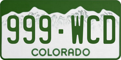 CO license plate 999WCD