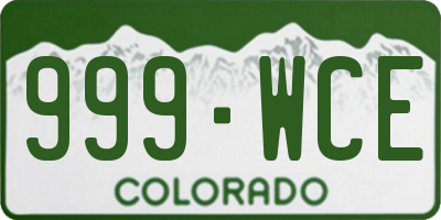 CO license plate 999WCE
