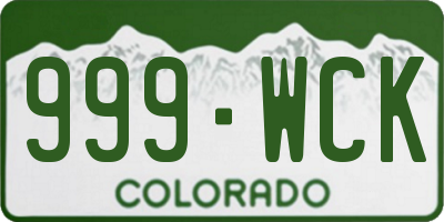 CO license plate 999WCK