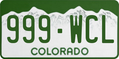 CO license plate 999WCL
