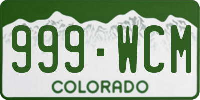 CO license plate 999WCM